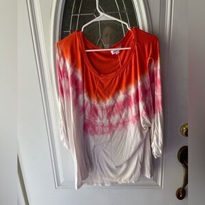 Colorful Long Sleeve Tie-Dye Top
